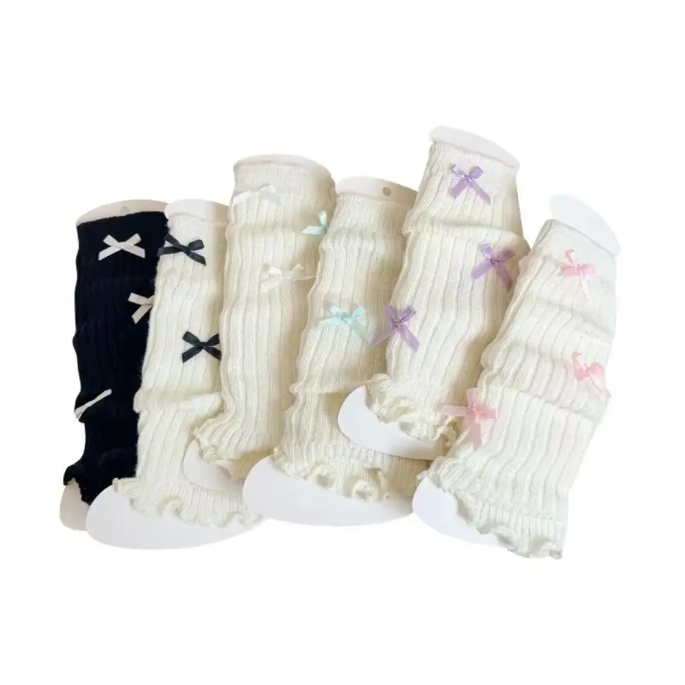 

NEW Acrylic Children's Sock Covers Bow Knitted Warm Leg Warmers Warm Leg Socks