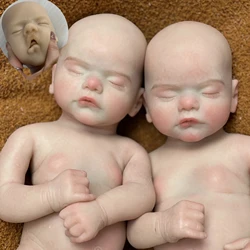 Can Open Mouth 45cm Twins Sam Reborn Baby Girl and Boy Full Body Solid Silicone Un/Painted Bebe Reborn Soft Touch Feeling Doll