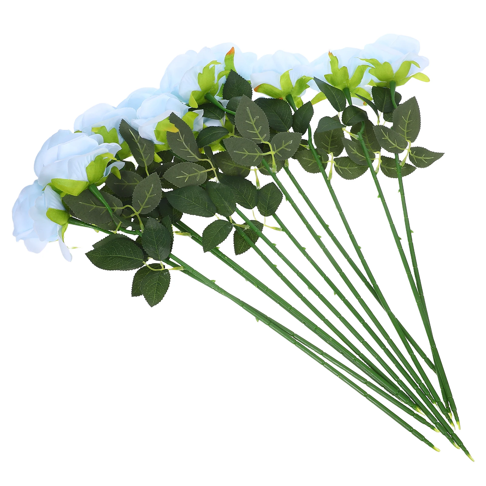 

12Pcs Blue Artificial Flowers Realistic Simulation for Wedding Centerpieces Home Decoration Light Blue Roses Artificial Roses