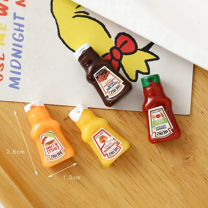 

[J9]10Pcs Dollhouse Miniature Strawberry Sauce Jam Jar Kitchen Food Accessories Pretend Play Toy For Kids