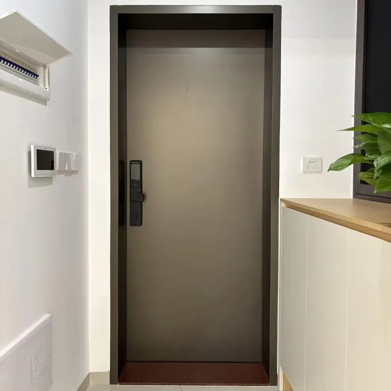 Chinese Design and Manufacture of Aluminum Alloy Entrance Doors Theft Hinged Doors Surface Anodized Durable Security Doors