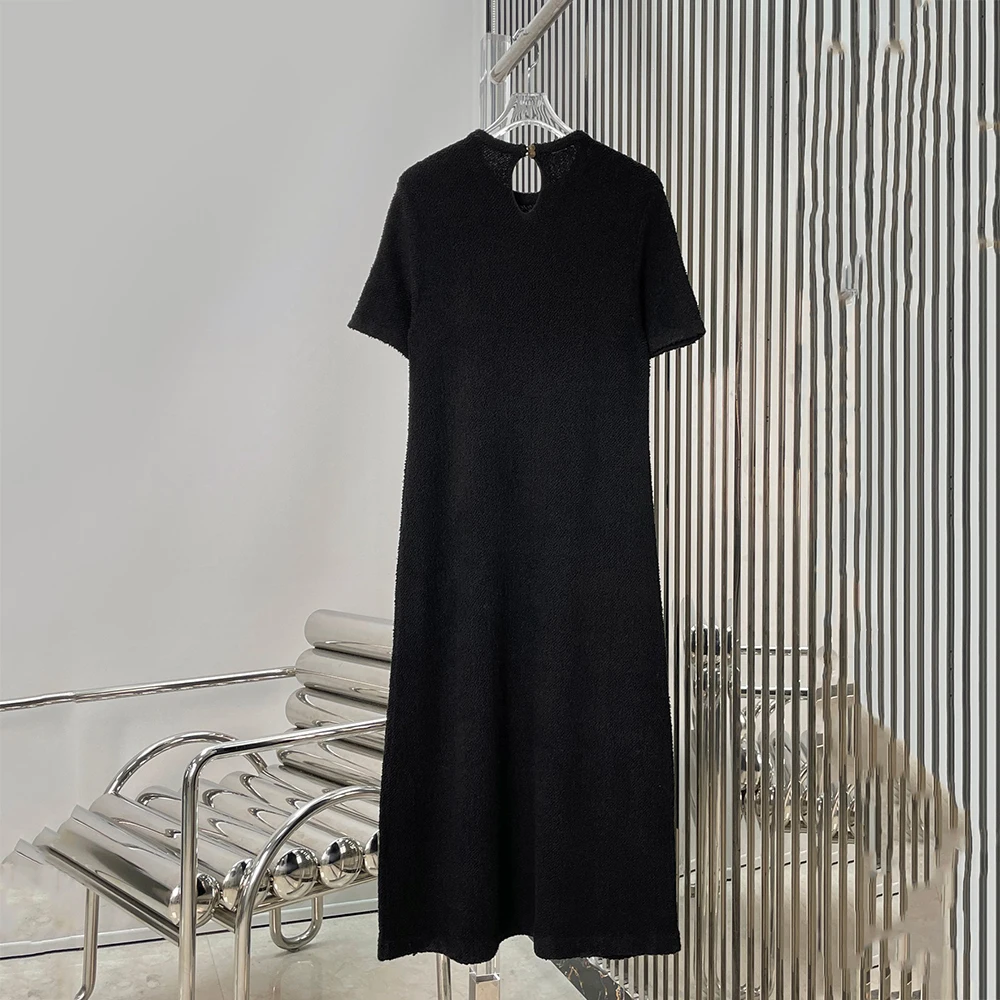 Ladies Cotton Dress Short Sleeve Round Neck Relaxed Fit Maxi Dress Minimalist Elegant Smart Casual Daily Vacation Loose Dress