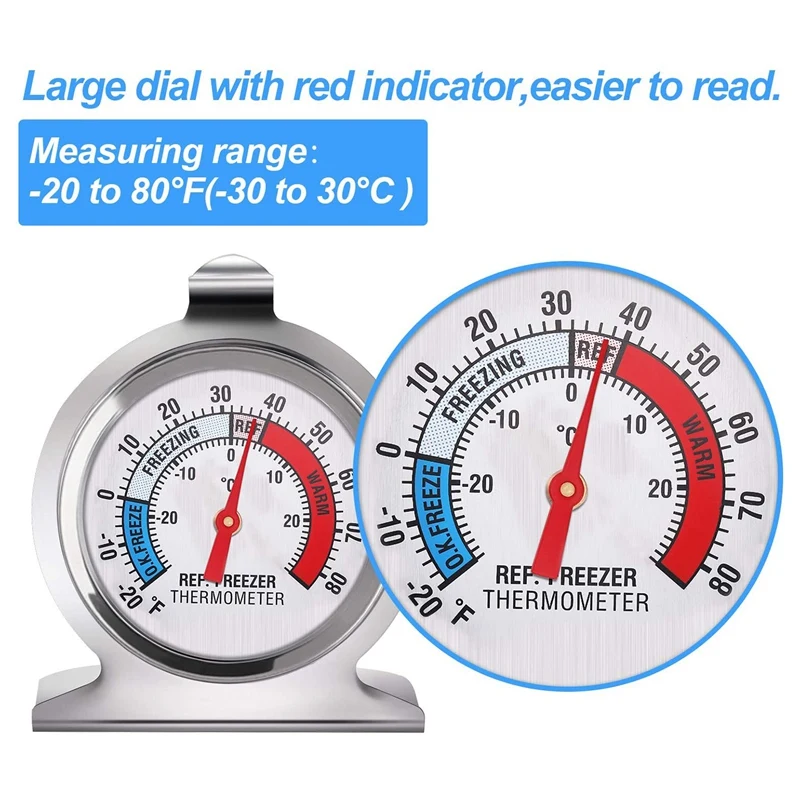 Koelkast Vriezer Thermometer Serie Grote Wijzerplaat Thermometer Temperatuur Thermometer Voor Koelkast Vriezer