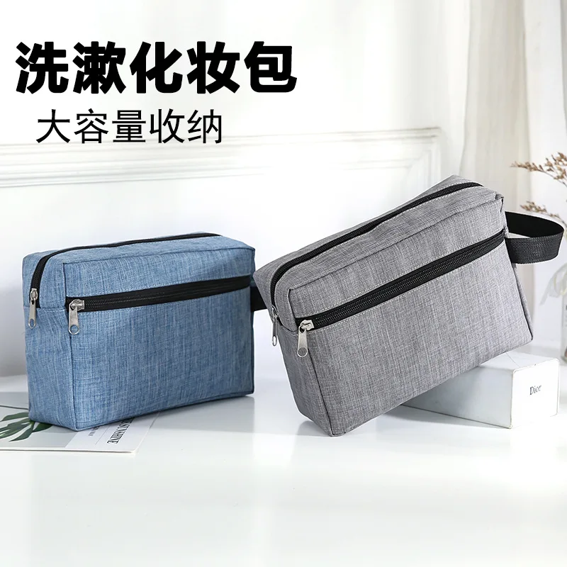 Bolsas de cosméticos de almacenamiento para hombres y mujeres, bolsa de lavado de tela Oxford impermeable, artículos de tocador de viaje al aire libre, caja organizadora de maquillaje, bolso de mano