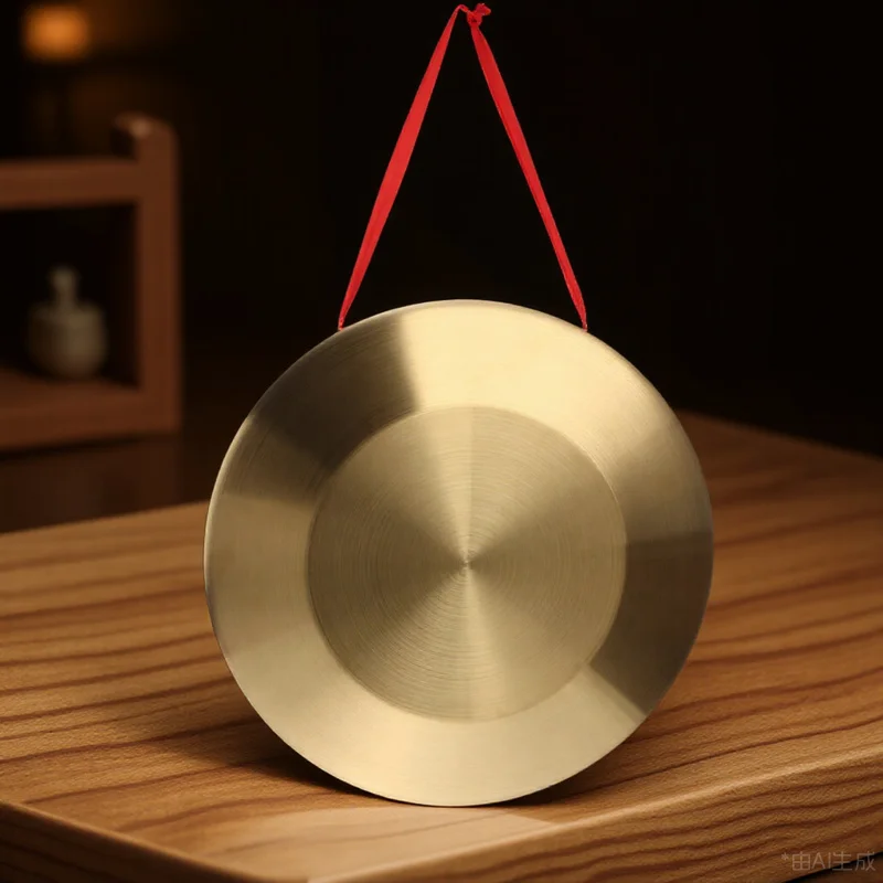 

Hand Gong Chinese Gong Golden Copper Steel Alloy Traditional Percussion Instrument Portable Musical Instrument for