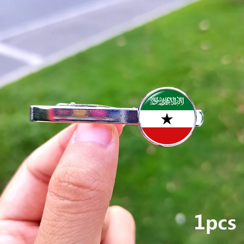2024 Flag Tie Clips for Men Russia Serbia Czech Republic Portugal Norway Switzerland Brazil Germany Italy Canada Glass Jewelry