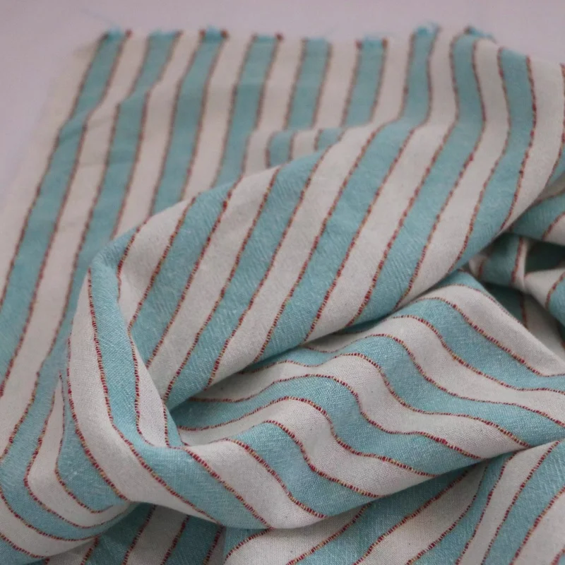 

Retro Striped Cotton Fabric For Shirt, Dress, Pants, Handmade Clothing DIY Green Fabrics