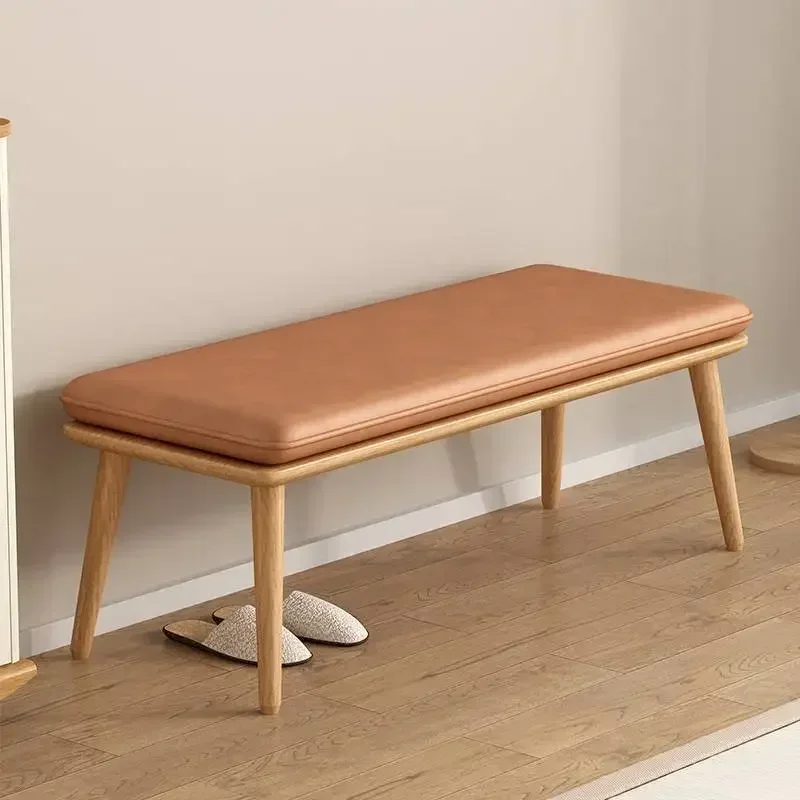 Nordic light luxury entering households, changing shoes, benches, long benches can be sat at the entrance, made of solid wood