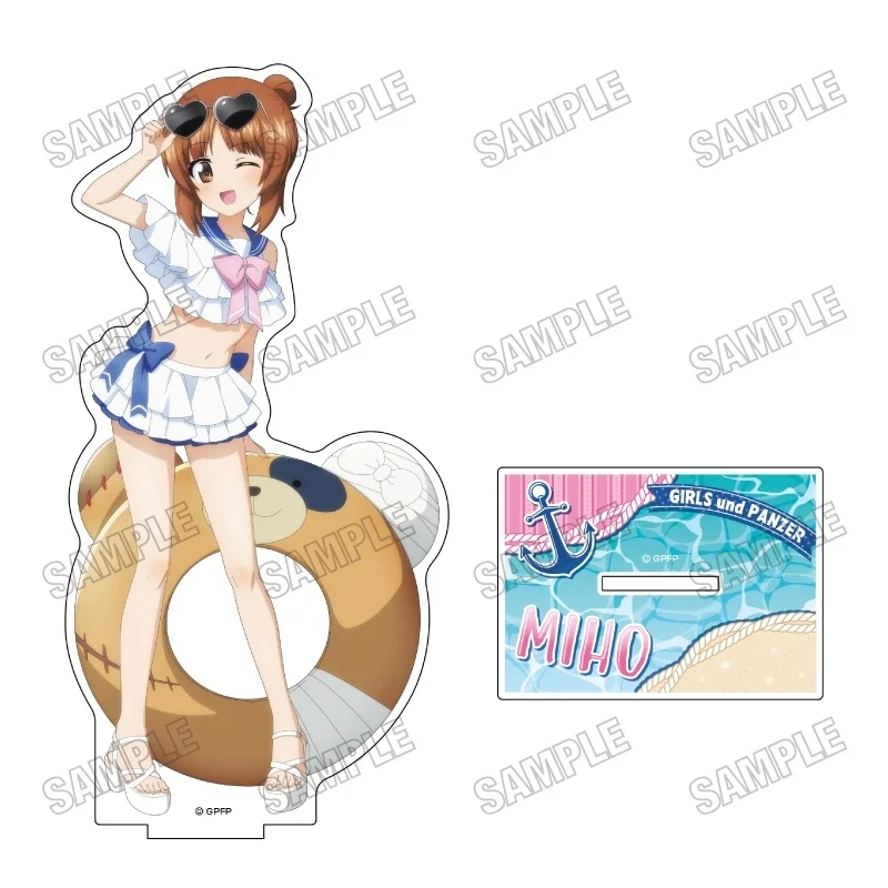 Girls und Panzer ANIME Miho Nishizumi Bikini Swimsuit Lingerie Acrylic Figure Stand Figure Desktop Ornament Collecting Keychain