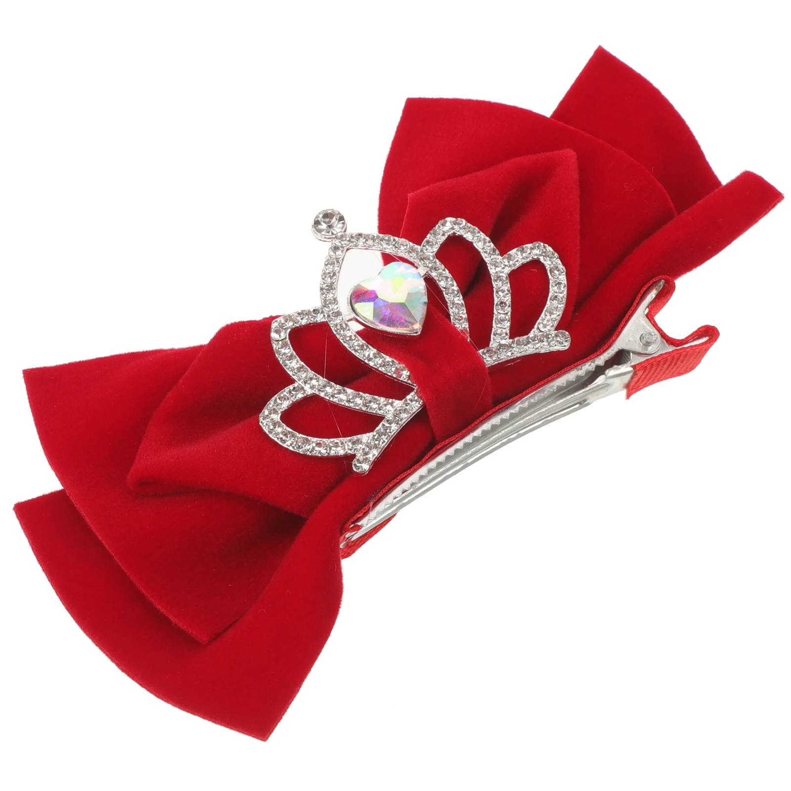 

Crown Hair Accessory Vintage Rhinestone Bow Clips Kids Girls Safe Comfortable Wear Elegant Enhancement Toddler Headb s