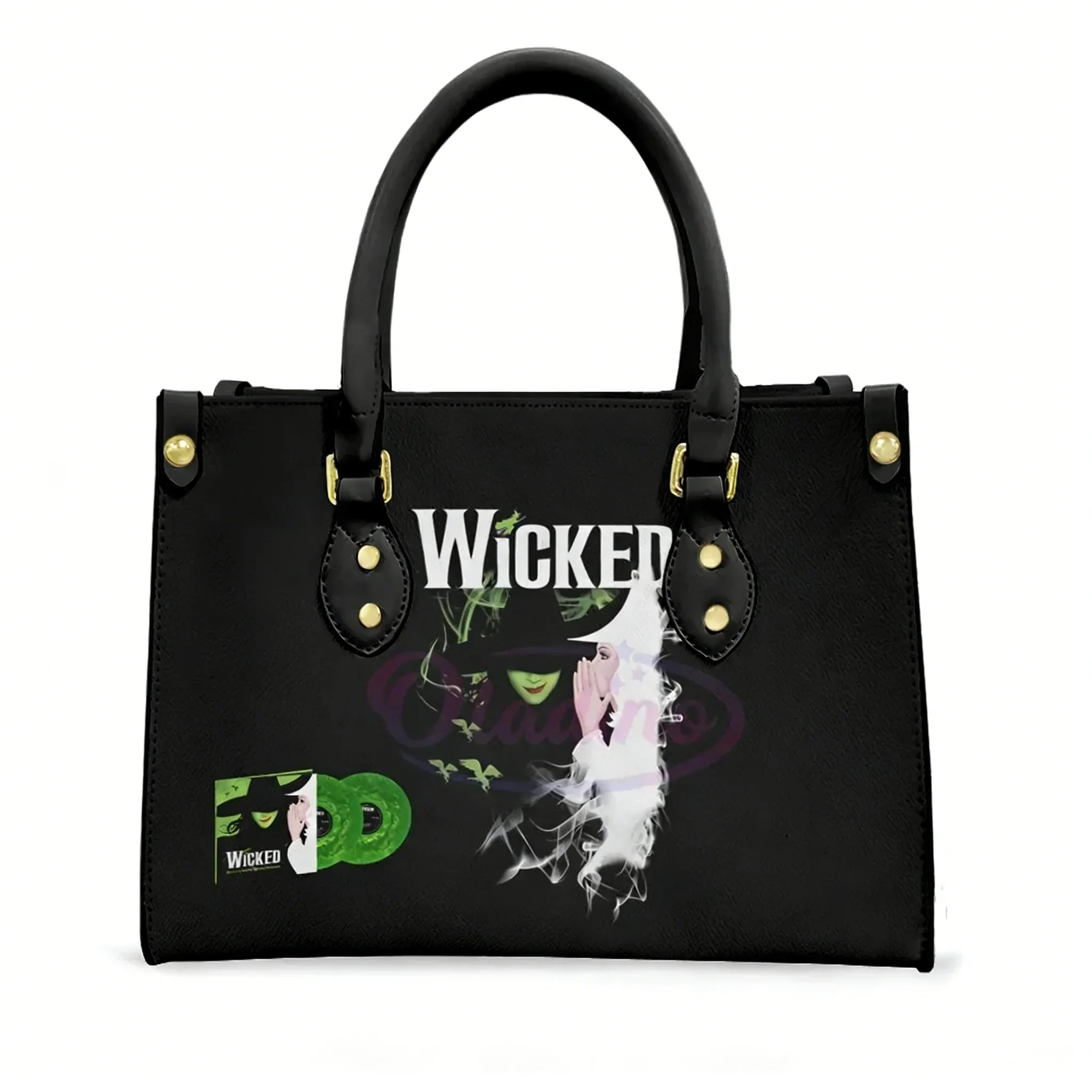 Wicked the Musical Tote Bag Purse Womens Mens Personalized Text Image PU Leather Handbag Business Shopping Gift Bags