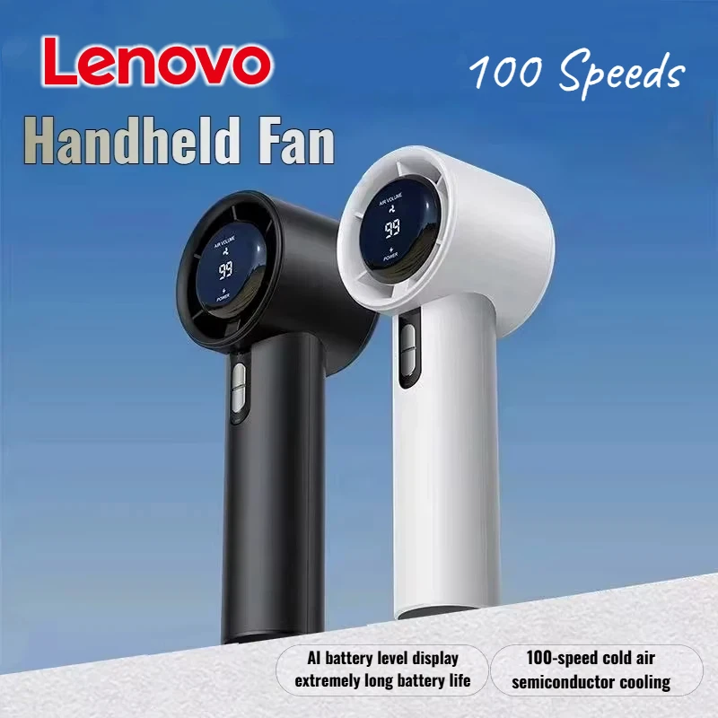 

Lenovo Turbo Handheld Fan 100 Speed USB Rechargeable High Capacity Battery Portable Mini Fan for Travel Camping Outdoor