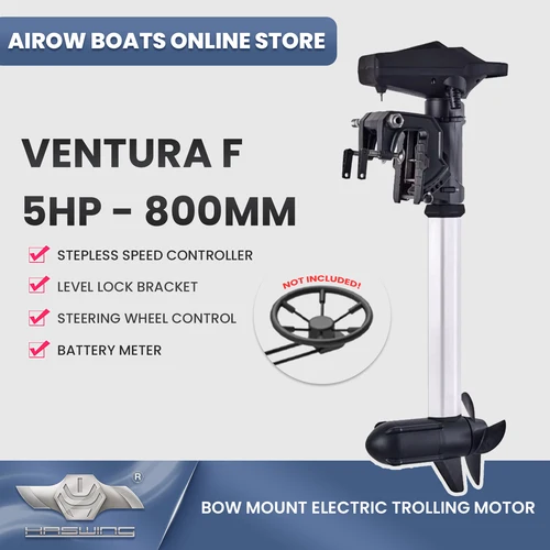 Haswing Adventa f-電動トローリングモーター,ブラシレスモーター,5hp,トランスサムマウント,24v,50752ステアリングホイール,モーターシャフト,800mm,ボート
