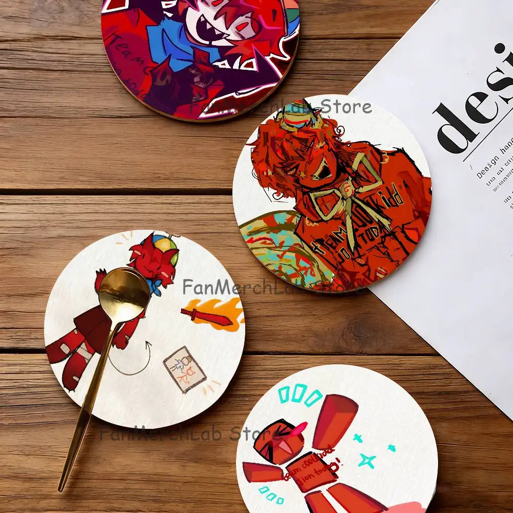 

C-C00lkidd Fananrt Cartoon Anime Cute Wooden Coaster Coffee Shop Beverage Shop Family Restaurant Cafe Decoration