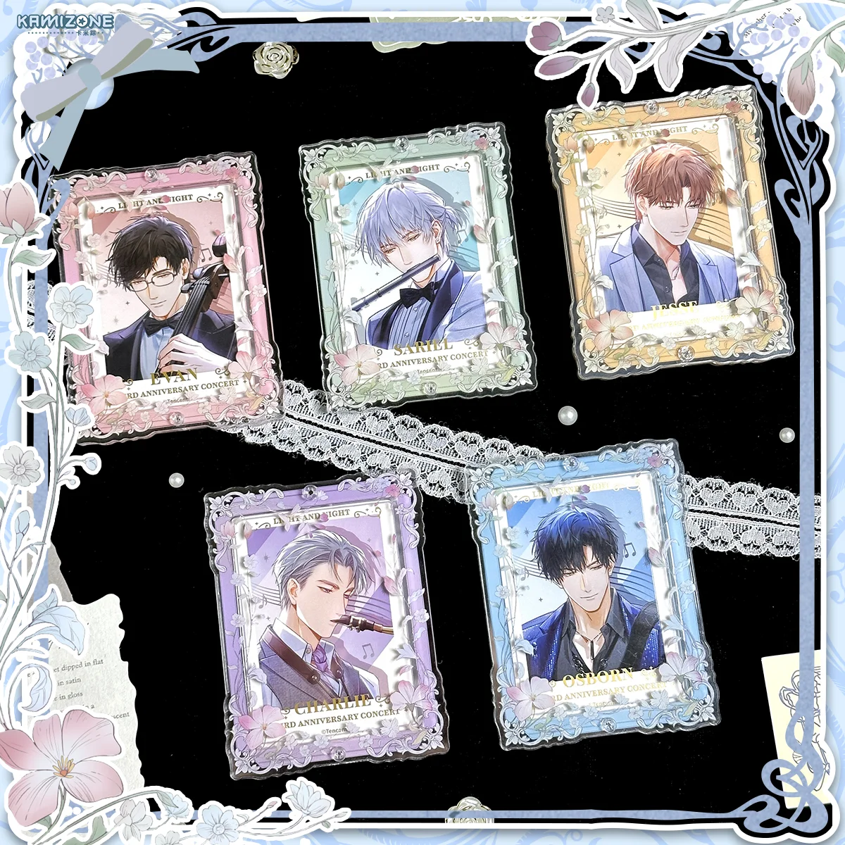 

Floral Vine Acrylic Photo Frame 3-Inch Shaker Charm Display for Aesthetic Collectibles, Polaroid Idol Photocards DIY Magic Frame