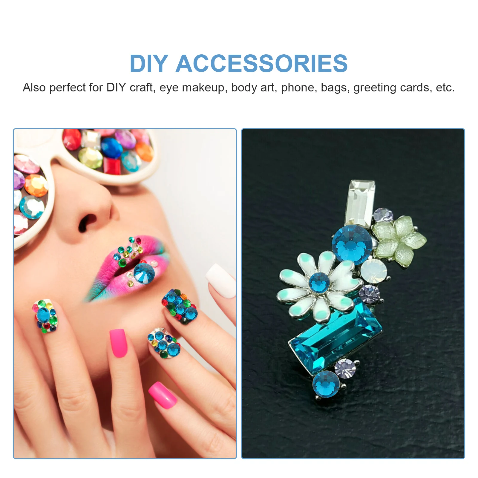 

1 set Glitter Nail Rhinestones Set Premium Glass Decorations Flatback Charms DIY Crafts Manicure Art Charm Dazzling for Nails