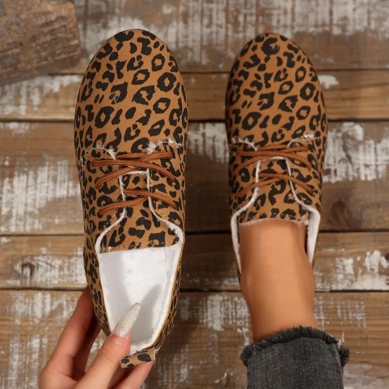 Winter Women's Vintage Shoes Comfortable Snow Boots New Women Keep Warm Casual Fashionable Trend Leopard Print Style Snow Boot