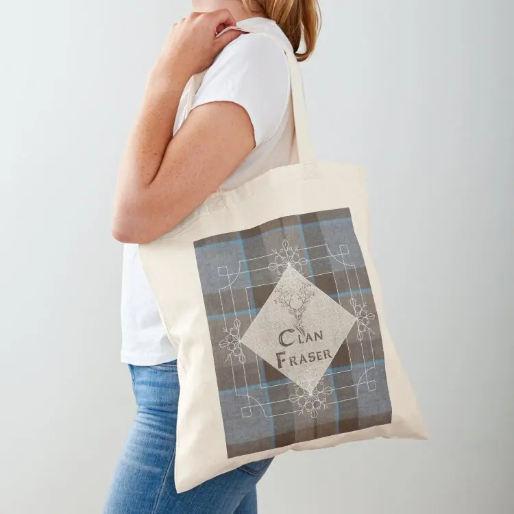 Outlander - Clan Fraser Tartan Kilt - Stag Tote Bag