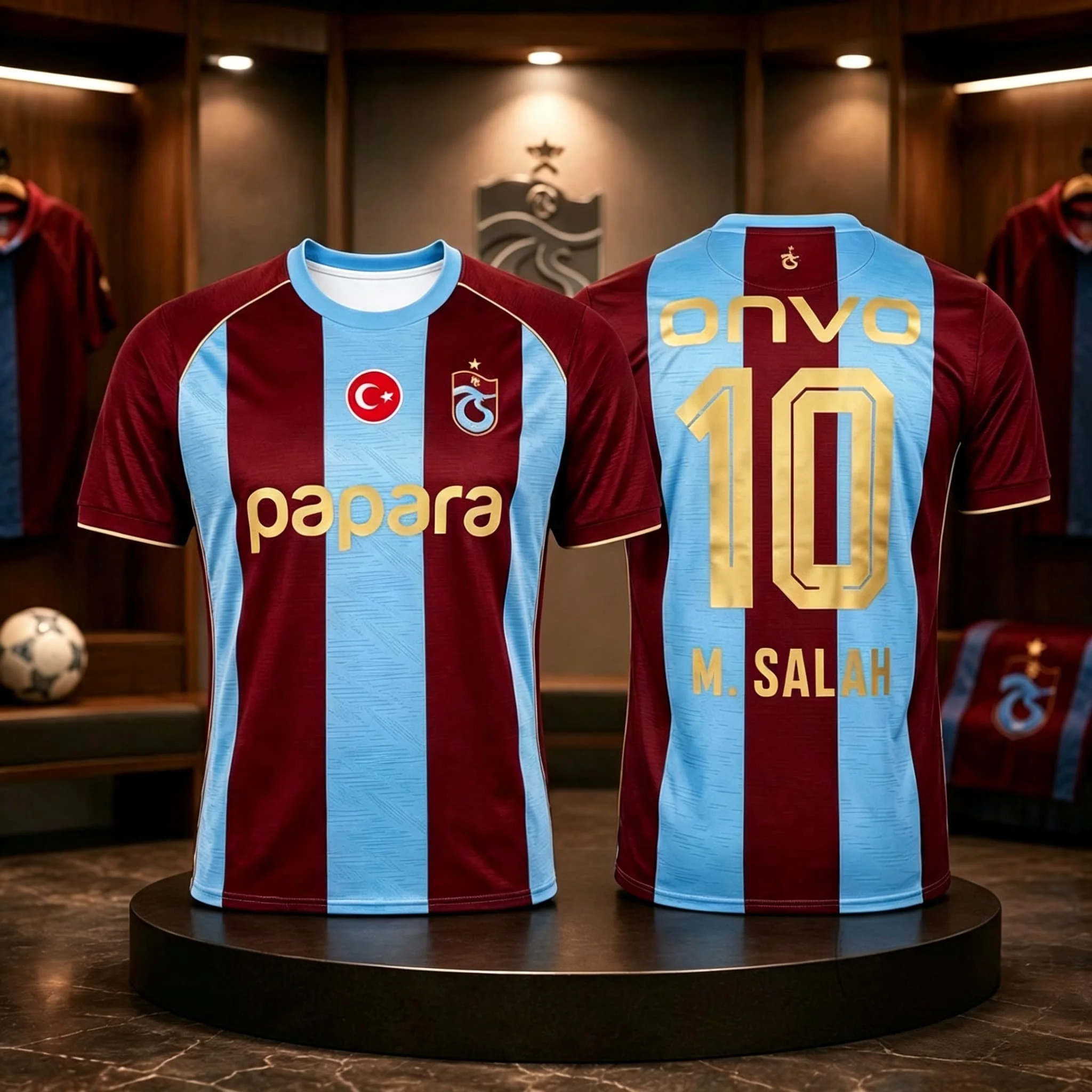 2026 Trabzonspor Salah 10# Football Jersey Men Summer New 3D Print Sports Football  Breathable Quick Drying Family Kids Tees