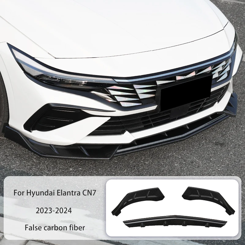 For Hyundai Elantra CN7 Front Bumper Lip Body Kit Spoiler Diffuser Deflector 2023-24 High Quality Sports Modification Accessory