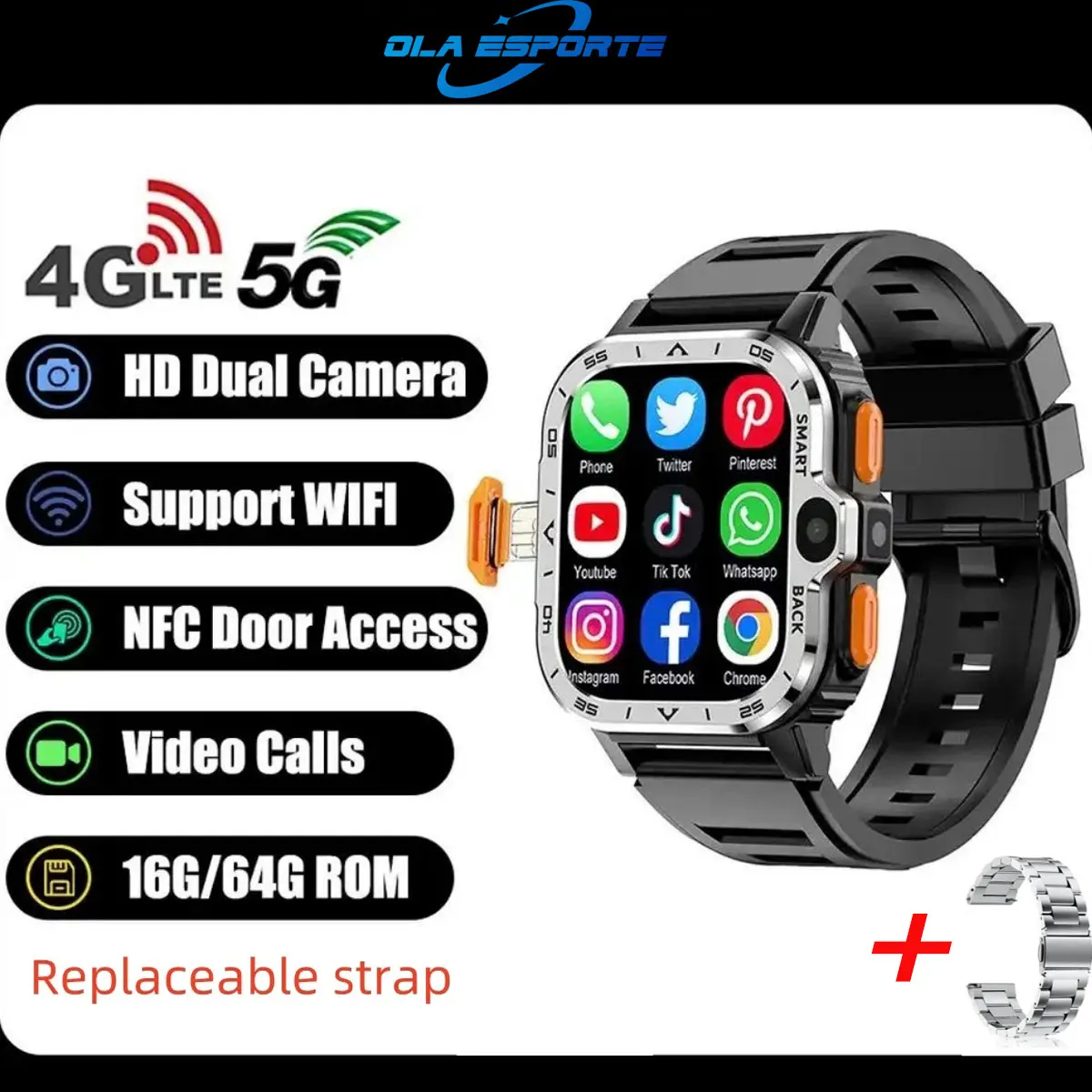 Ola esporte Smartwatch 4g 5g Bluetooth Anruf SIM-Karte Smartwatch NFC echte GPS Outdoor Smart