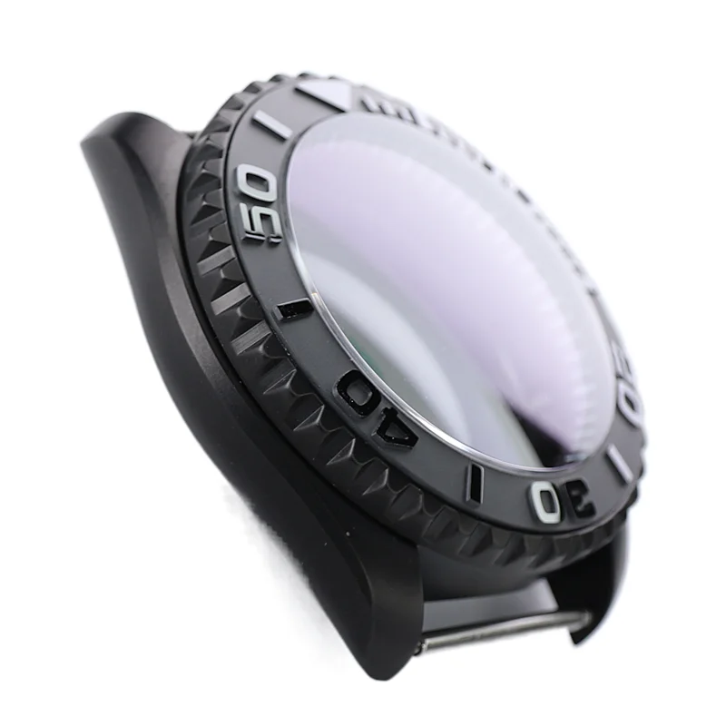 High Quality 42mm Skx007 Steel Black Matte Waterproof Watch Case With Sapphire Crystal For Nh35 Nh36 Movement 28.5mm Dial Mods