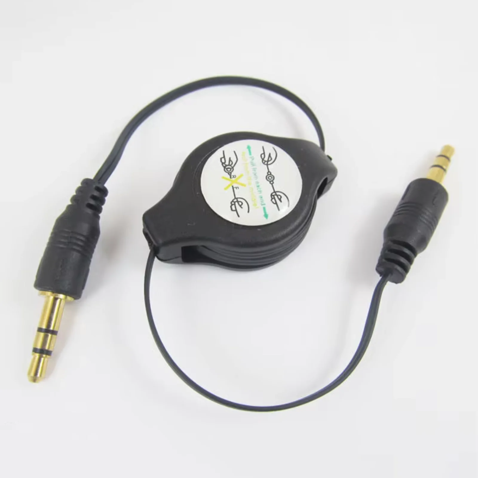 1 set Gold Plated Stereo 3.5mm Male to Plug Retractable Audio Extension Cable 80cm