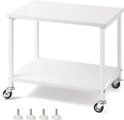 Printer Cart Printer Stand Rack with Wheels Under Desk Printer Table with Storage 2 Tier Rolling Printer Holder for Desk Shelf