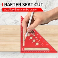 12-Inch 30-Centimeter Aluminum Alloy Triangular Ruler Protractor Woodworking Measuring Tool Square Layout Gauge Suitable