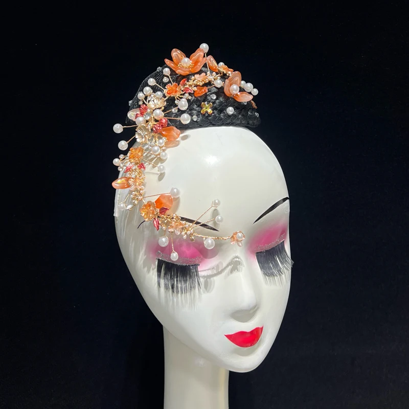 

Pearl and Flower Dance Hair Accessories for Women Adult Ballet Folk Performance Decorative Headpiece Hair Crown