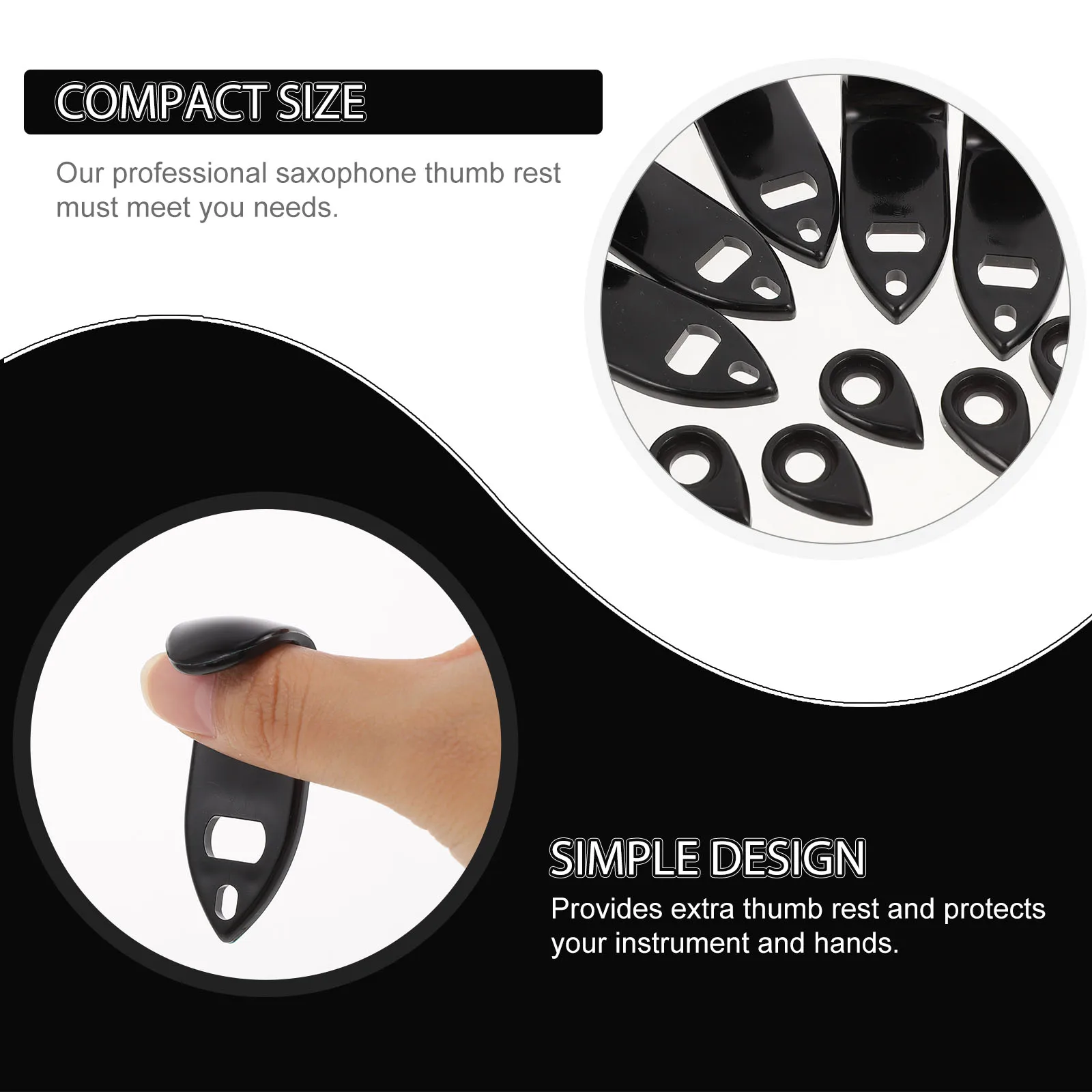 

5 Sets Saxophone Thumb Rest Support Cushion Pad for Alto Tenor Sax Snare Drum Practice Parts Gear Accessory Kit