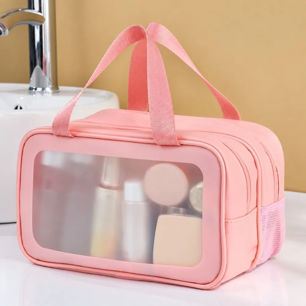 Portable Wet-Dry Separation Travel Wash Bag Large Capacity Waterproof Makeup Bag Double-Layer Handheld Bath Storage Bag