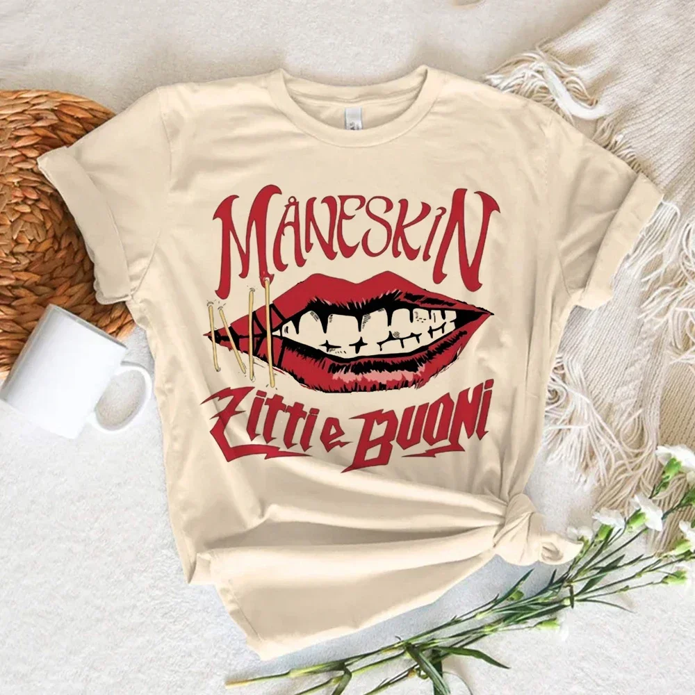 Maneskin t-shirts women manga anime funny tshirt girl Japanese funny clothing