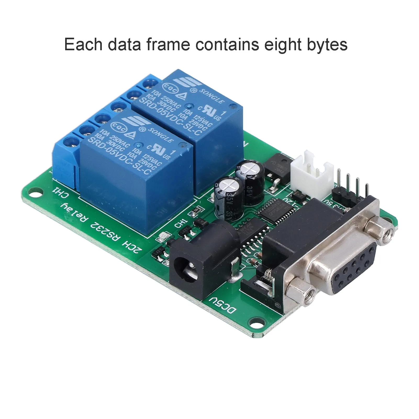 

Relay Module ABS Serial Port Baud Rate 9600kbps Smart Home Control PLC Control Remote Control Electronic Component RS232