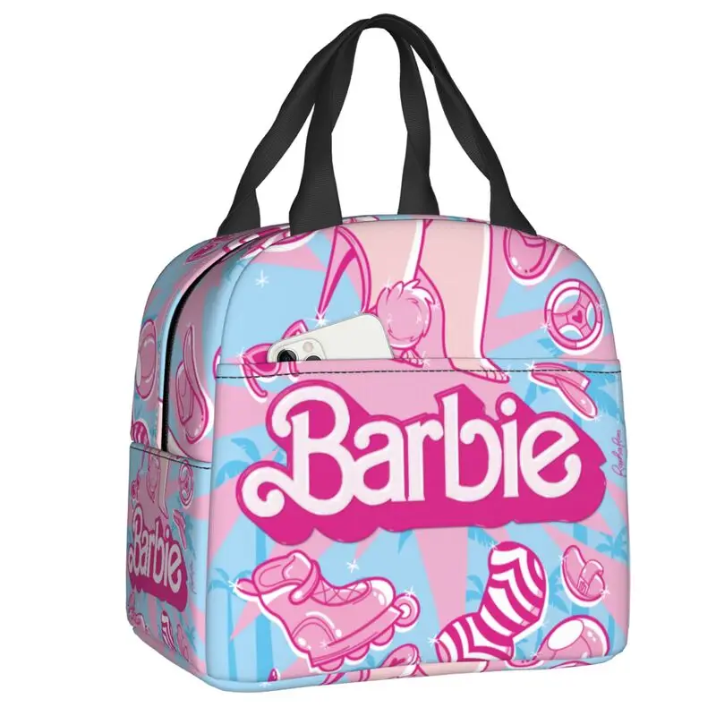 Barbie Lunch Bag Leakproof Cooler Thermal Insulated Lunch Box For Women Kids School Children Beach Camping Travel Food Tote Bags