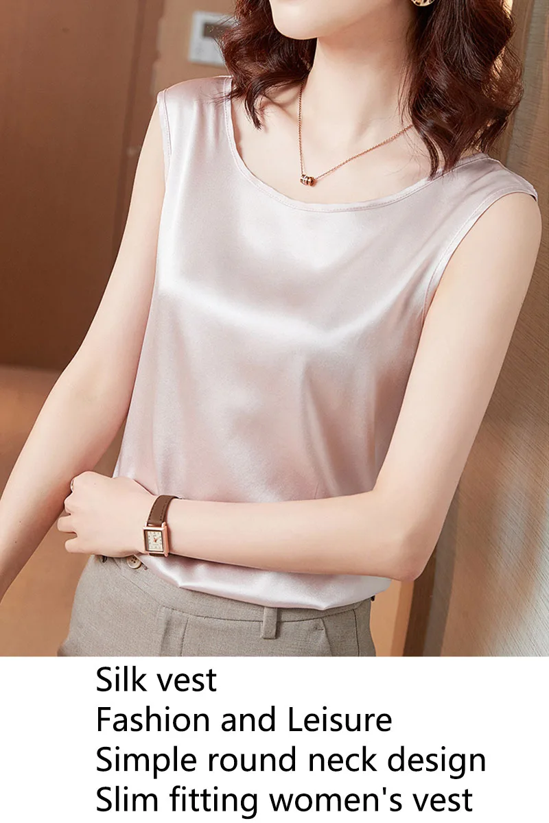 Women Woman Round O Neck Vest Top Suspenders Women\'s Suit T-shirt Sleeveless Loose Solid Color top tanks Bottoming Shirt Vests