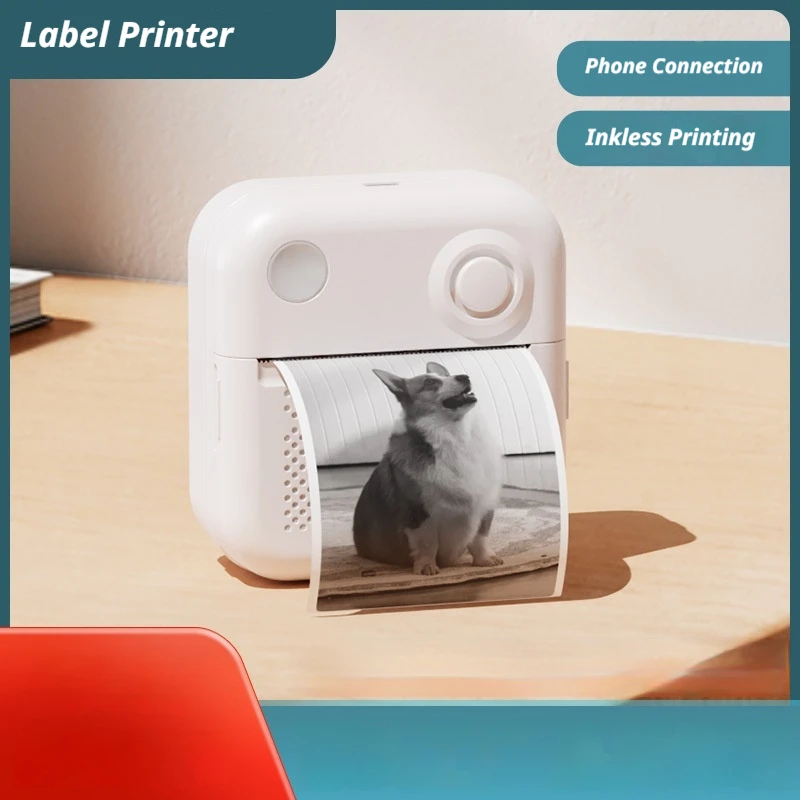 Mini Pocket Bluetooth Thermal Printer For Photos Sticker Labels With Thermal Paper Rolls For Planner Scrapbooking Diy Office