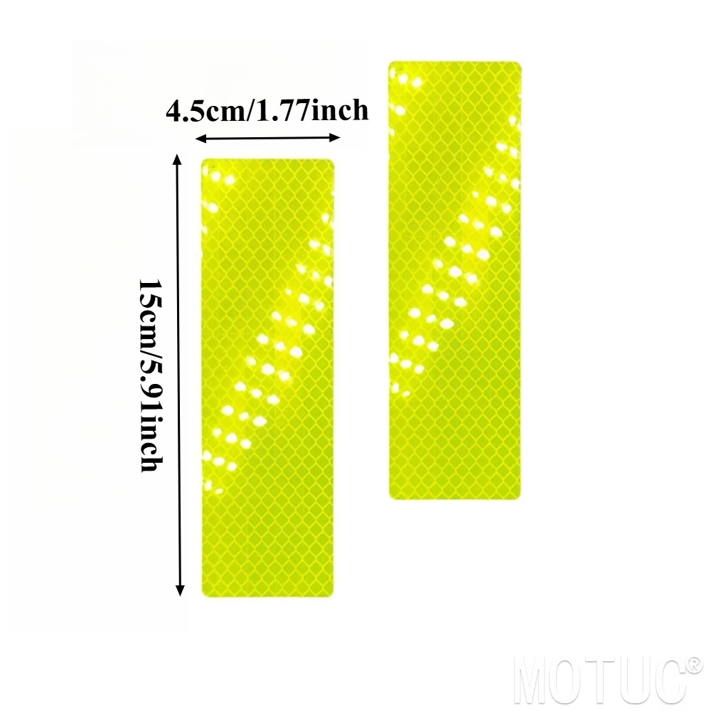10PCS Side Top Luggage Box Case Trunk Anti-collision Decorative Night Safety Warning Strip Motorcycle Reflective Sticker Strips