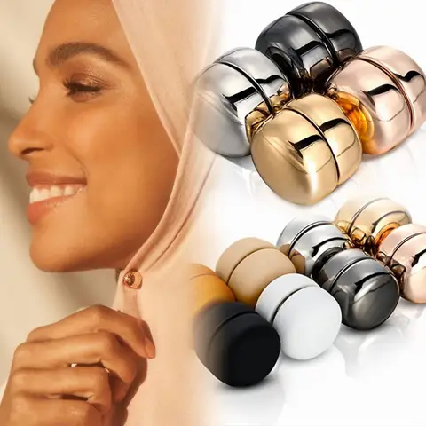 8 par/set magnetiska hijab-halsdukar broschnålar för muslimska kvinnor dekorerade accessoarer damer sidenhalsduk sjal dubbel användning krage klämmor 6 best sales stiftmagnet - №5