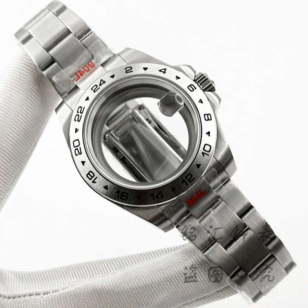 40mm EXP 24 Hours Fixed Bezel NH34 NH35 NH36 NH38 Sapphire Glass Watch Case Solid Bracelet Stainless Steel ETA2824 PT5000 Case
