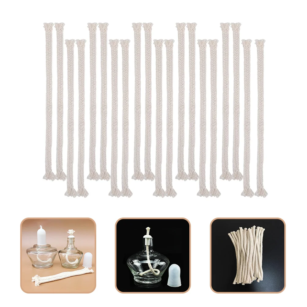 20 Pcs alcool cotone stoppino lampada a cherosene stoppini lanterna in corda per torcia Tiki