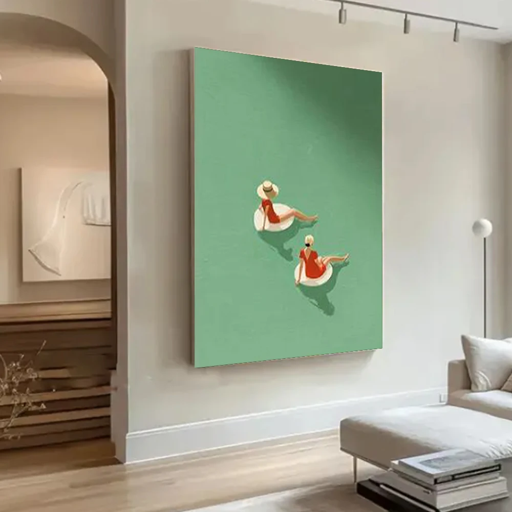 

100% hand drawn red building abstract oil painting original wall painting home living room decoration paint interior aesthetics