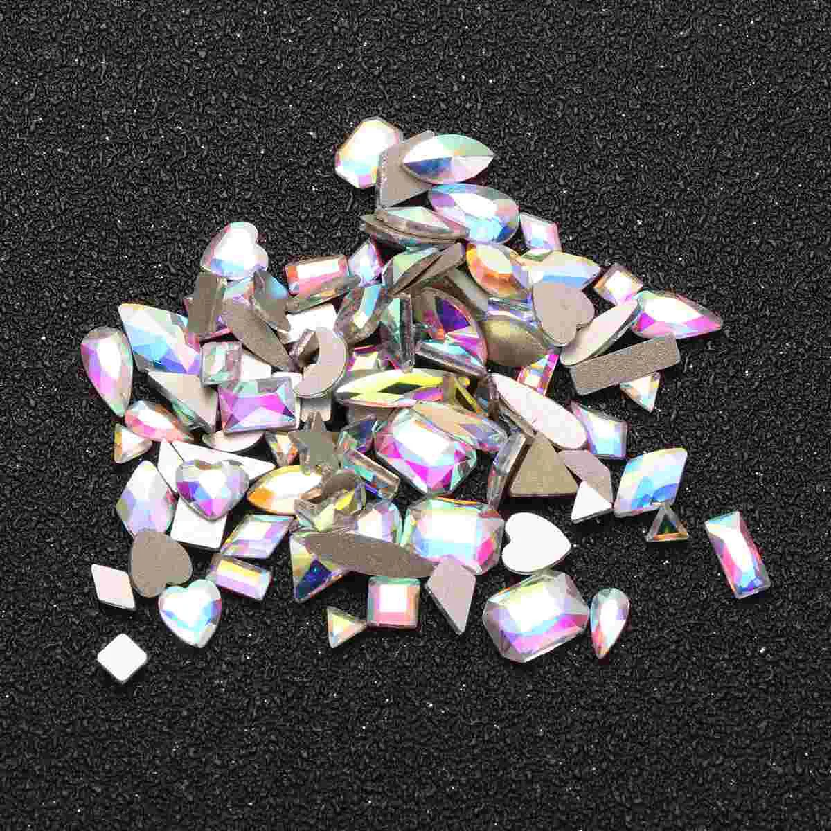 100 Pcs Nail Decorations Manicure Charm Accessories Rhinestones Stickers Drill