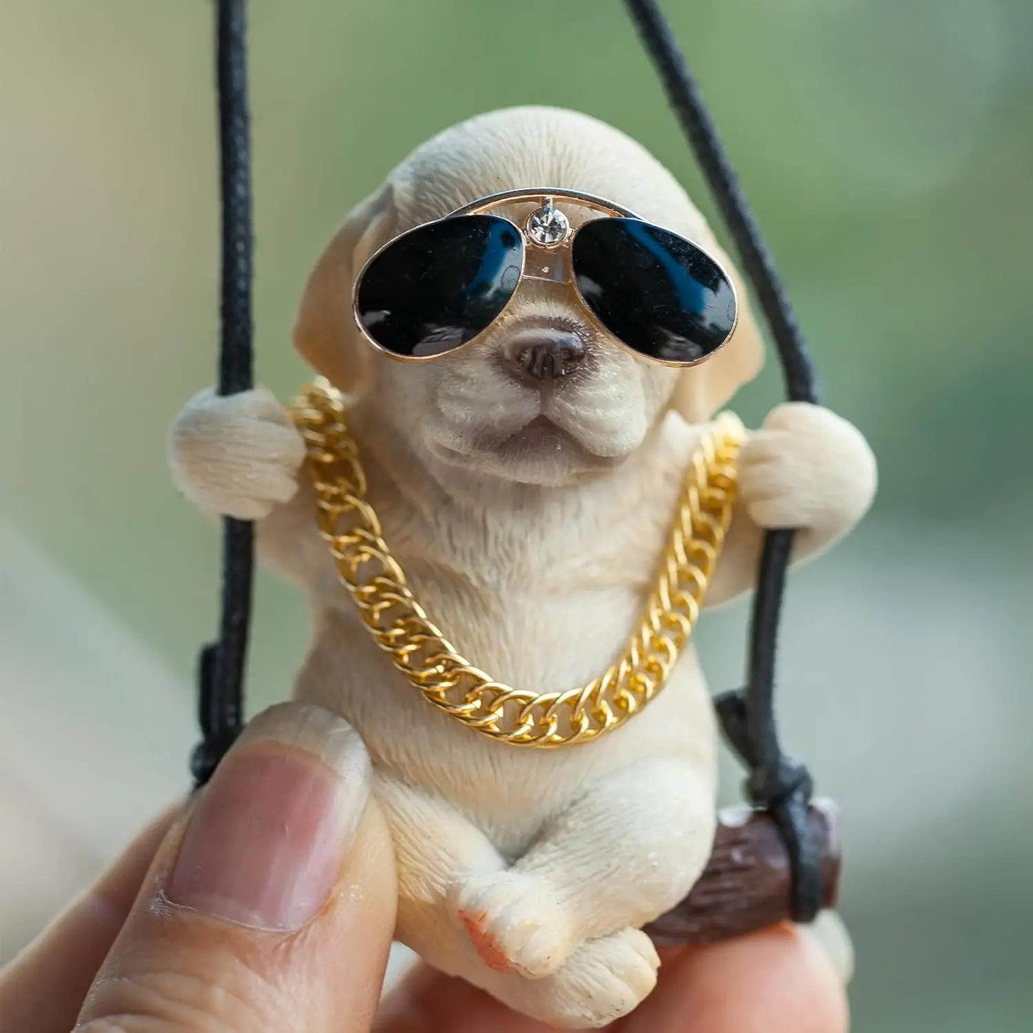 Cute Swinging Labrador Car Pendant Yellow Labrador Car Rearview Mirror Hanging Ornament Dog Auto Interior Home Decoration 2