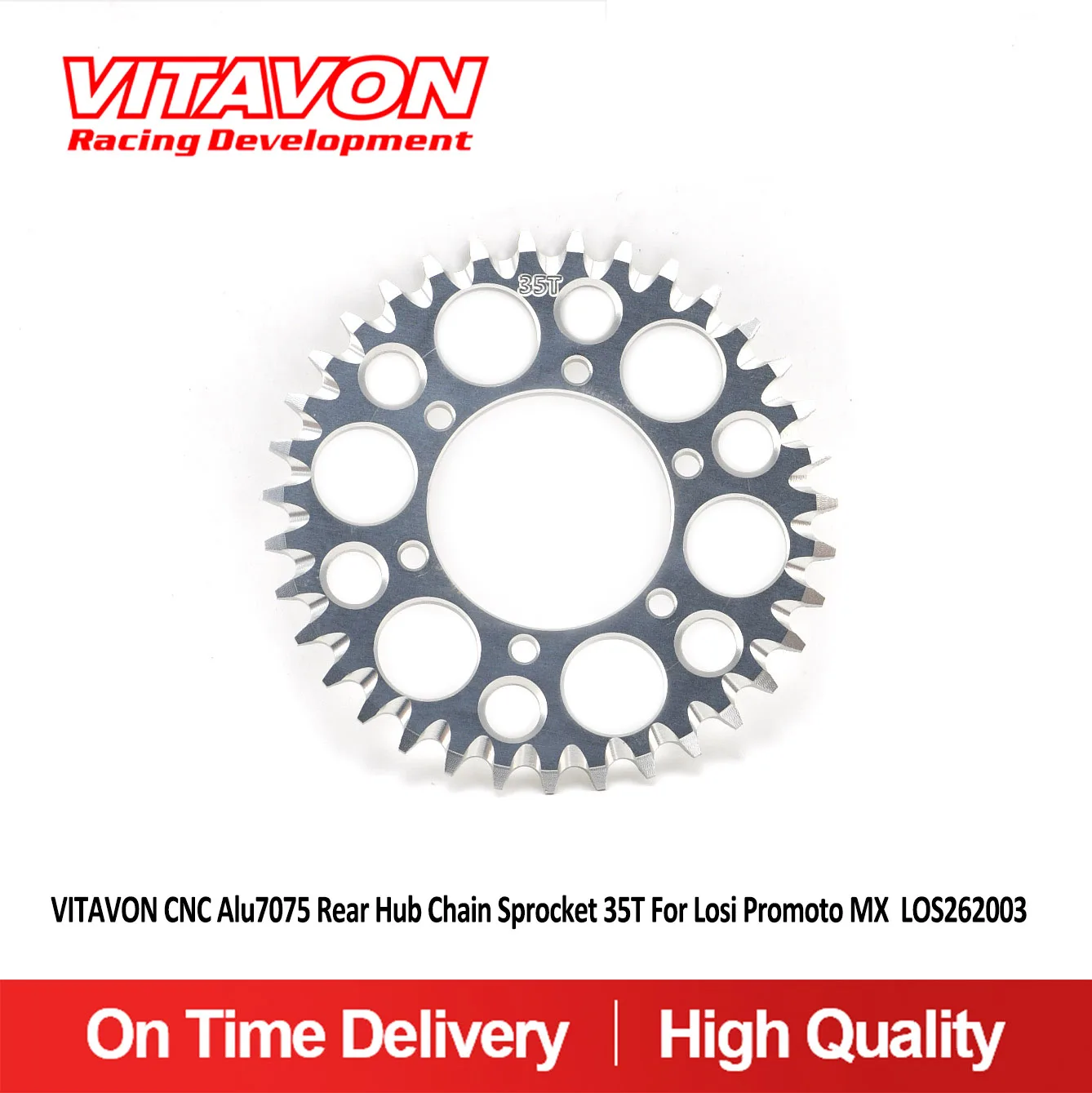 

Цепная звездочка задней ступицы VITAVON CNC Alu7075 35T для Losi Promoto MX LOS262003