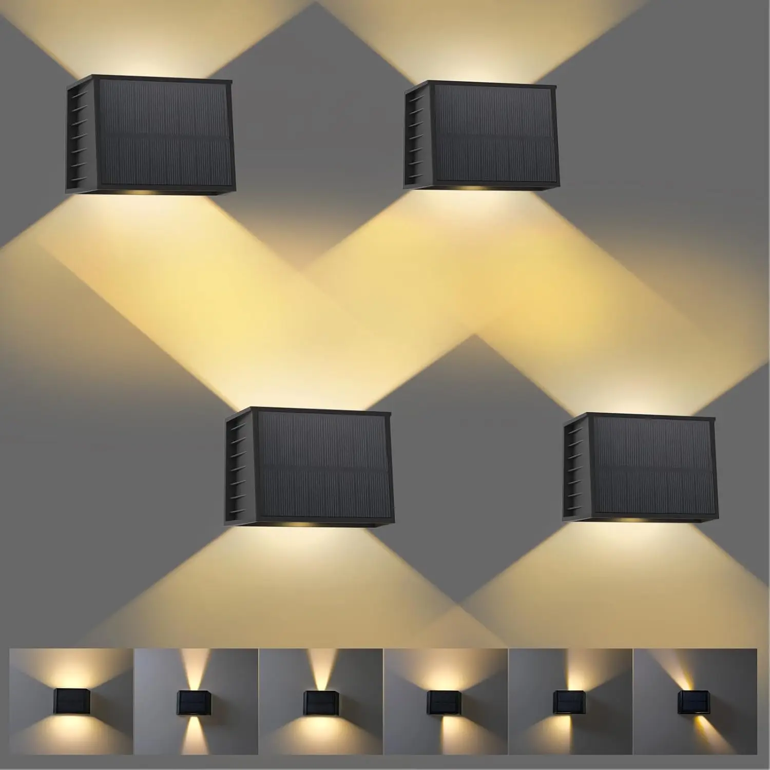 Solar Fence Light 3000K Outdoor Wall Garden Terrace Guardrail Step Stair Light IP65 Landscape Balcony Yard Solar Street Lights