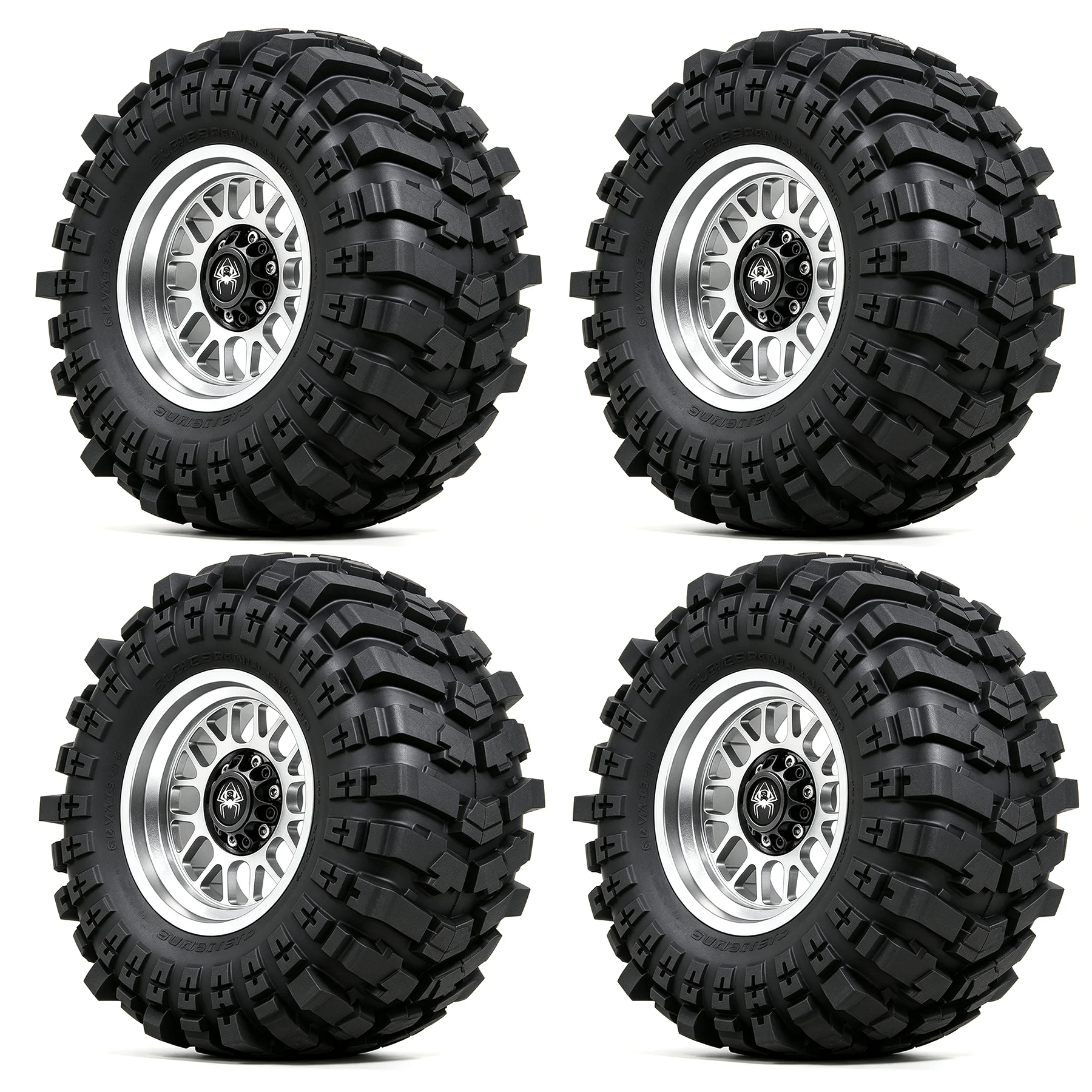 2.6 Soft Rubber Crawler Tire & Rim for MJX H8H MK07 KM4 Traxxas TRX-4 TRX-6 Axial 1/7 1/8 1/10 Crawler ﻿