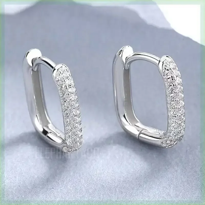 XINYI Square Circle Hoop Earrings For Women Luxury Stainless Steel Earrings rending Wedding Jewelry aretes mujer