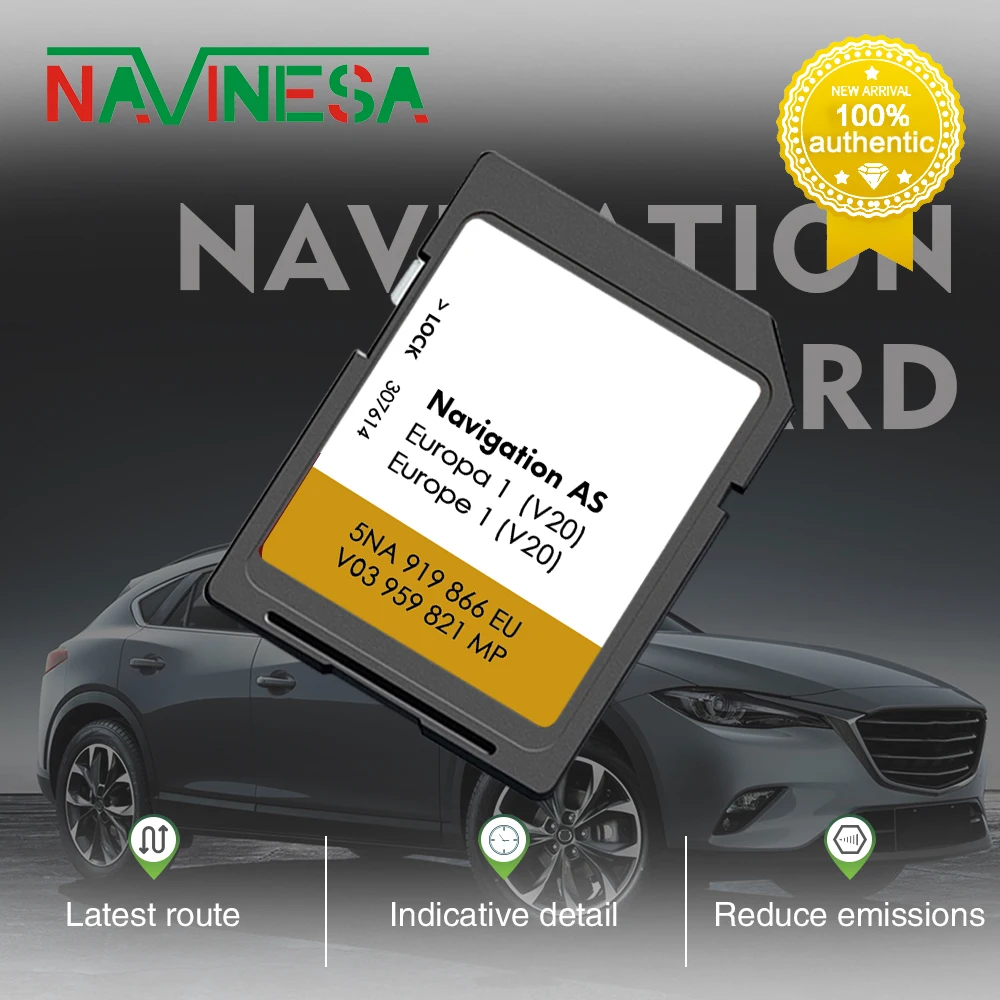 

AS V20 for VW Golf 7 5G from 2015 Cover Ireland Vatican City Germany 32GB Naving Map Card