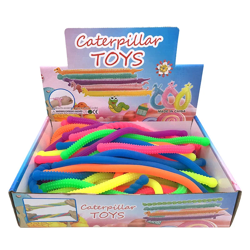 6 個大サイズフィジェットヌードルテクスチャ感覚伸縮性ストリング ADHD 自閉症スクイーズリリース不安子供のためのストレスリリーフおもちゃ